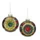 Glass Reflect Striped ball Red/Green/Gold 11,5cm